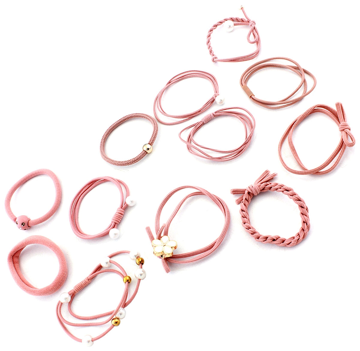 Set 12 elastice de par decorative, Zola®, accesoriu pentru coafarea si fixarea parului, diametru 5 cm, roz Set 12 elastice de par decorative, Zola®, accesoriu pentru coafarea si fixarea parului, diametru 5 cm, roz